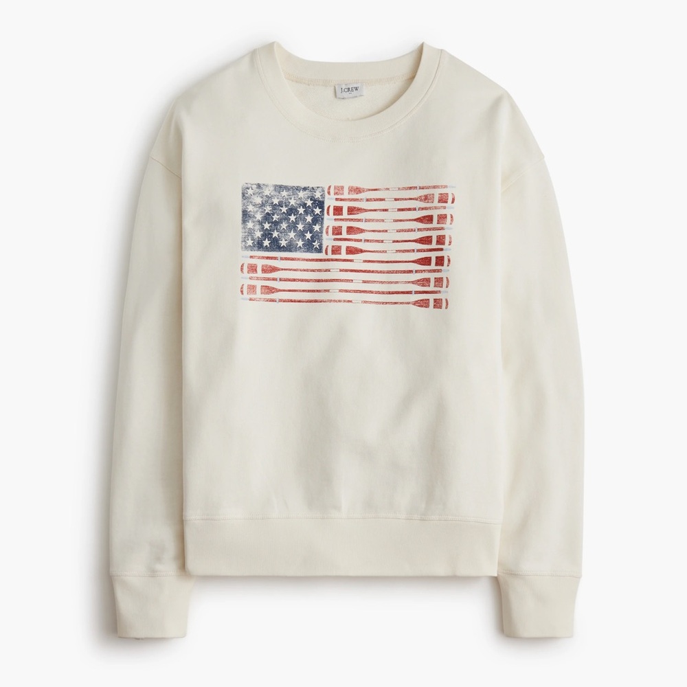 J. Crew American Flag Crewneck NWT - Picture 3 of 7